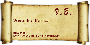 Veverka Berta névjegykártya